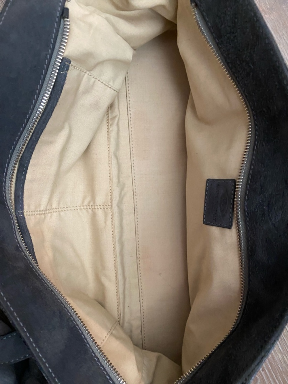 Tod's Dark Gray Suede Shoulder Bag - Picture 4 of 5